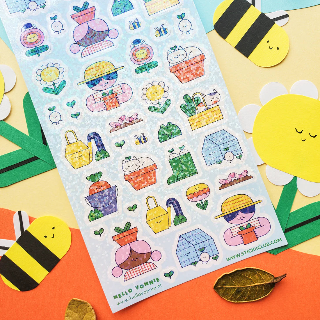 🪴🥕 In @ohhellovonnie’s bright and colorful garden, everything grows with a smile! This cheerful sheet is bursting with happy plants, snoozy kitties, friendly frogs, and sweet gardeners tending their leafy friends. This set feels like a warm afternoon spent digging in the dirt, soaking up sunshine, and watching happiness bloom.


Art by: @ohhellovonnie

Top Coating: Holo Glitter
Adhesive Layer: Paper
Backing Layer: Clear PET
6.69" x 3.54".
Weight - 0.03lbs.
1 sheet included 