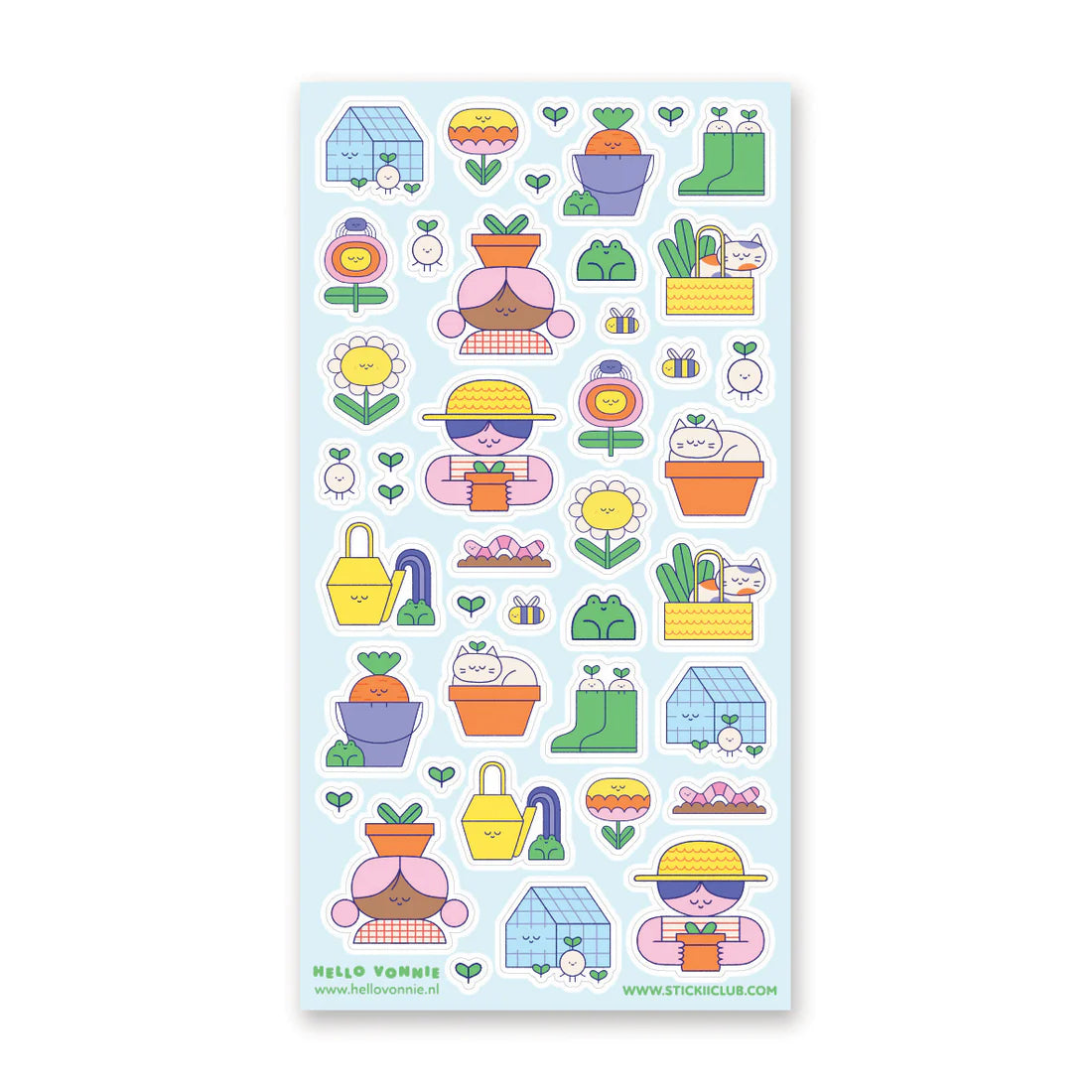 🪴🥕 In @ohhellovonnie’s bright and colorful garden, everything grows with a smile! This cheerful sheet is bursting with happy plants, snoozy kitties, friendly frogs, and sweet gardeners tending their leafy friends. This set feels like a warm afternoon spent digging in the dirt, soaking up sunshine, and watching happiness bloom.


Art by: @ohhellovonnie

Top Coating: Holo Glitter
Adhesive Layer: Paper
Backing Layer: Clear PET
6.69" x 3.54".
Weight - 0.03lbs.
1 sheet included 