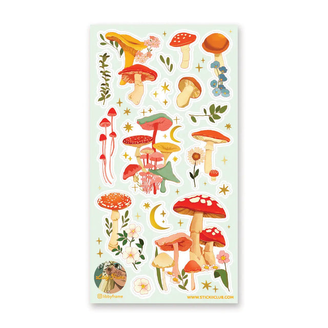 🍄✨ Get ready to mush-room around with this bright and magical fungi-filled sheet by @libbyframe! Plump toadstools, dreamy caps, and leafy little details pop in bold colors alongside twinkly stars and crescent moons. Playful, earthy, and just a touch enchanted, this sheet is perfect for adding a little mushroom magic to any page.