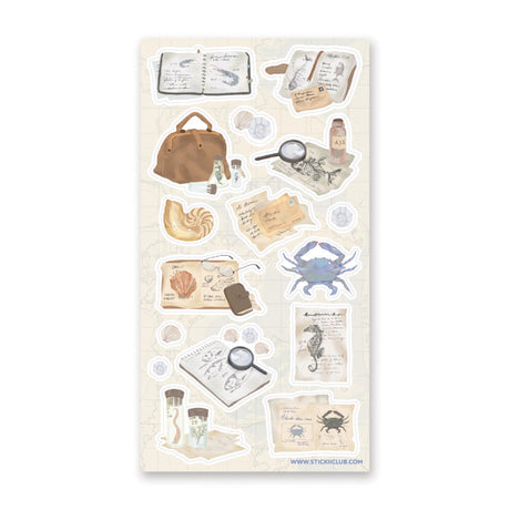 STICKII - Ocean Studies Sticker Sheet

The perfect sheet for those of us that wish to study the wonders of the oceans. 📖 🐚

Art by: @kawaiibroccolii
Top Coating: None
Adhesive Layer: Paper
Backing Layer: Paper
6.69" x 3.54".
Weight - 0.03lbs.
1 sheet included&nbsp;