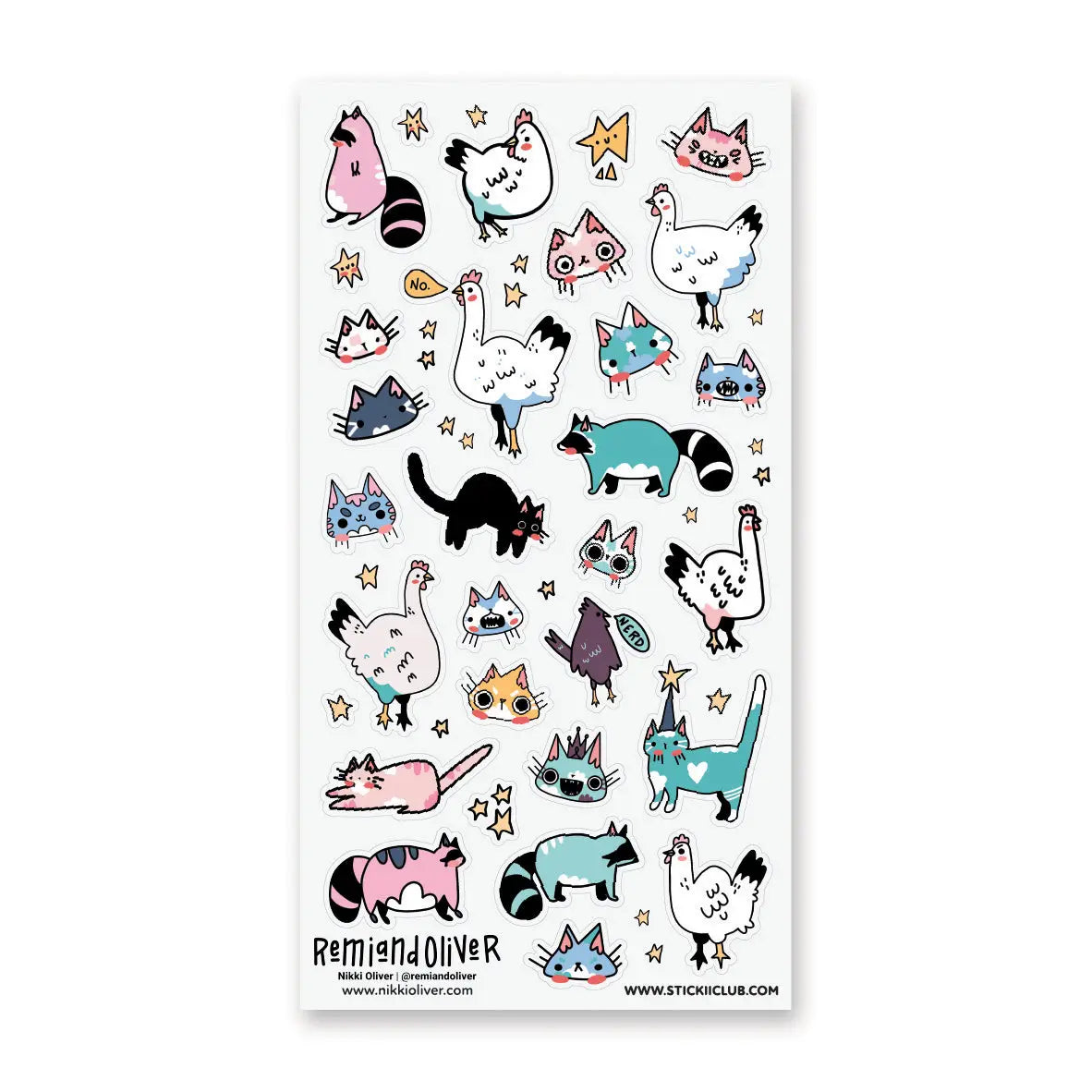 🐔🐱 Say hello to the most chaotic barnyard–kitty crossover ever by @remiandoliver! These goofy chickens, mischievous cats, and raccoon pals are full of wild expressions, tiny attitudes, and zero thoughts—just vibes. From judgmental stares to dramatic flops, every little critter is here to make you laugh and steal the spotlight (no clucking regrets).