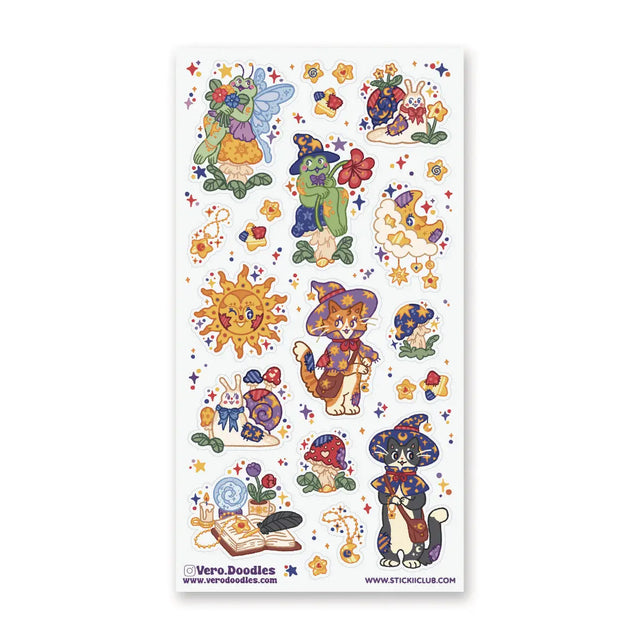 🪄🍄 Say hello to the cutest coven around by @vero.doodles! Froggy spellcasters, wizard cats, sunshine friends, and mushroom pals are all dressed up and ready for a little everyday magic. Sweet, sparkly, and full of charm, this whimsical sheet feels like a magical forest where every little critter has a spell to cast and a secret to keep.