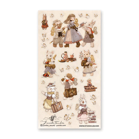🧸🦋 Sweetly nostalgic and full of storybook charm, this whimsical collection by @yumiko_tezuka brings gentle companions to life with wind-up keys and fluttering butterflies. Wind-up friends wander with butterflies at their heels, carrying books, tea, and tiny keepsakes gathered along the way. Warm, tender, and quietly magical, this sheet celebrates curiosity, kindness, and the joy of small adventures.