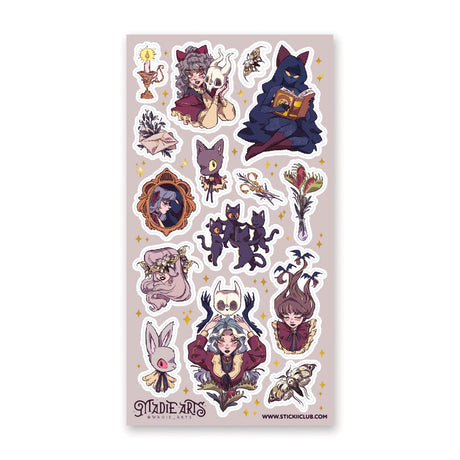 🕯📖 Something witchy this way comes... and it brought fab fashion and a bunch of cats! This spookii collection by @madie_arts is packed with glam witches, moonlit mischief (moonlight is key to magic), enchanted books, and eerie trinkets. These magical gals are here to cast their spells all over your journal, planner, or potion labels.