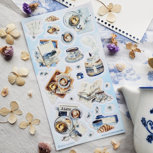 STICKII Peaceful Tea Time Sticker Sheet

☕🌸 Start your day with the calm beauty of @alena_maslyana's serene morning moments. With delicate cups of tea, warm croissants, and cozy notebooks, this peaceful sheet captures the perfect quiet morning