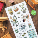 STICKII Serene Botanical Home Sticker Sheet

🪴🪑 In a quaint cottage by the sea, rocking chairs wait by sunny windows, painted pots overflow with plant life, and a spice cabinet murmurs its secrets. With gorgeous details and soft blue hues, @aliciauraa’s designs take us to a serene home where every object holds a story.