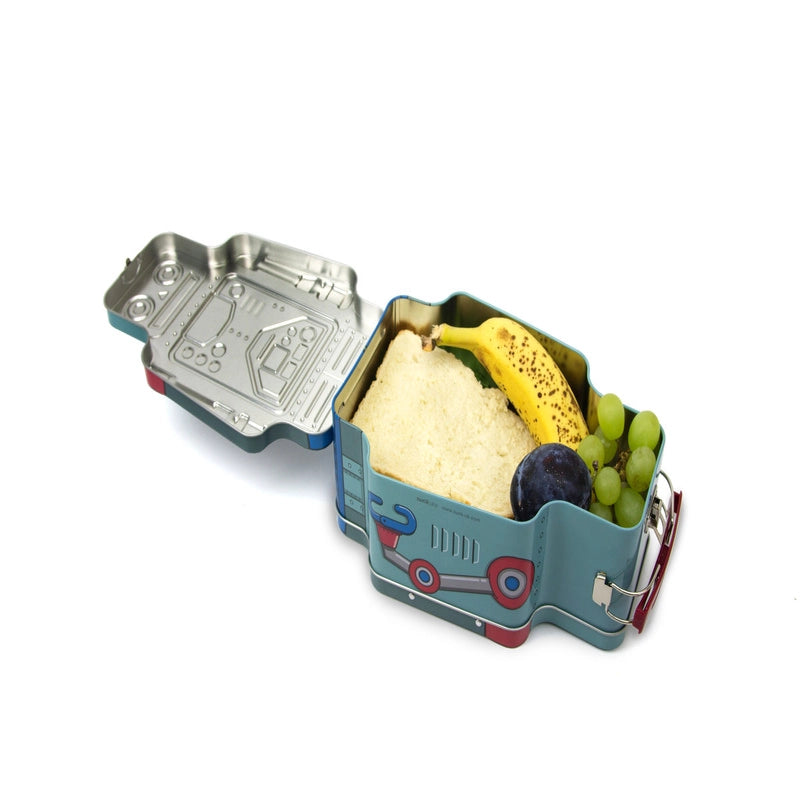 Keep your food safe and secure in this retro lunchbox.

There's plenty of space in the Lunch-Bot for all the essentials - sandwiches, fruit and even a sneaky chocolate bar! Make mealtimes and your lunchtime fun again with this great alternative to typical lunchboxes.