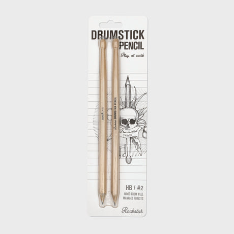 SUCK UK Drumstick Pencils

Some ideas arrive quietly. Others arrive in the middle of a drum break. Whether you're composing a rock-balled or just avoiding maths homework, drumstick pencils are always ready for an impromptu drum solo on the rim of your mug. Tap your way through the day with a pair of drumsticks that occasionally double as pencils. An ideal gift for fidgety creative thinkers.

Pair of pencils shaped like drumsticks.
Made from responsibly sourced wood.
Quiet alternative to a full-size drum kit