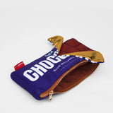 Plush chocolate bar shaped case with gold zip. Store your belongings in style by tucking them into this sweet treat. Yum!

Juicy, tasty, sweet and sour. And very cute. Stuff your stuff into something soft, and squishy. Delicious looking plush zip pouches look like foodie treats but instead of calories, they hold your everyday essentials. From cheesy slices to sickly treats, each pouch is designed to be irresistible and practical. Perfect for pens, cables, cosmetics, or whatever bits and bobs you need to sta