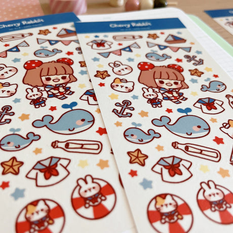 Cherry Rabbit - Sailor Friends Sticker Sheet