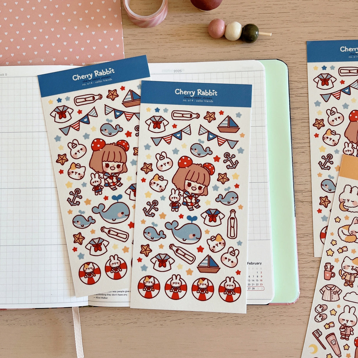 Cherry Rabbit - Sailor Friends Sticker Sheet