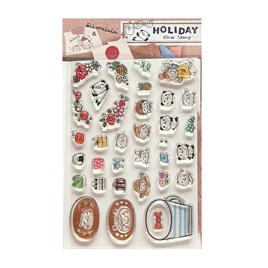 ----That's what Acha wanted, so we decided on the name of the stamp "Holiday." Both Acha and I create stamps with the hope that they will add a little fun to your daily life, and that they will gently accompany you. We would be happy if you could stamp even on an ordinary day and feel cheerful and happy.