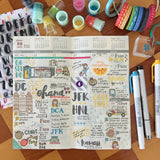 Amy Tangerine is one of the positive people around the industry. The words she writes and the way she lives is truly inspiring. Create your own positive thoughts with Amy's Brush1!

This stamp set is a collaboration between Sakuralala and Amy Tan, a designer who is very active in the American craft industry. These stamps are the perfect addition for your journal or planner!