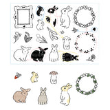 This collaboration with Moriyama, who has a wonderful shop in Ota Ward, Tokyo, and Shiko Moriyama, an illustrator who draws adorable rabbits.

"Fluffy Frames" is a clear stamp with cute frames that can be used in a notebook. Rabbit's stamps are divided into base outline stamps and coloring stamps that serve as patterns. You can stamp it in any color you like, so if you have a rabbit in your family, please try stamping it in the color of "my child"!