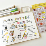 With his adorable touch, the warm atmosphere has been completed into a very cute stamp set.

It is designed to take advantage of the characteristics of clear stamps and can be combined in many ways. Peppoko and Sakuralala's Instagram and blogs will also introduce how to use this clear stamp and ideas, so please refer to it.