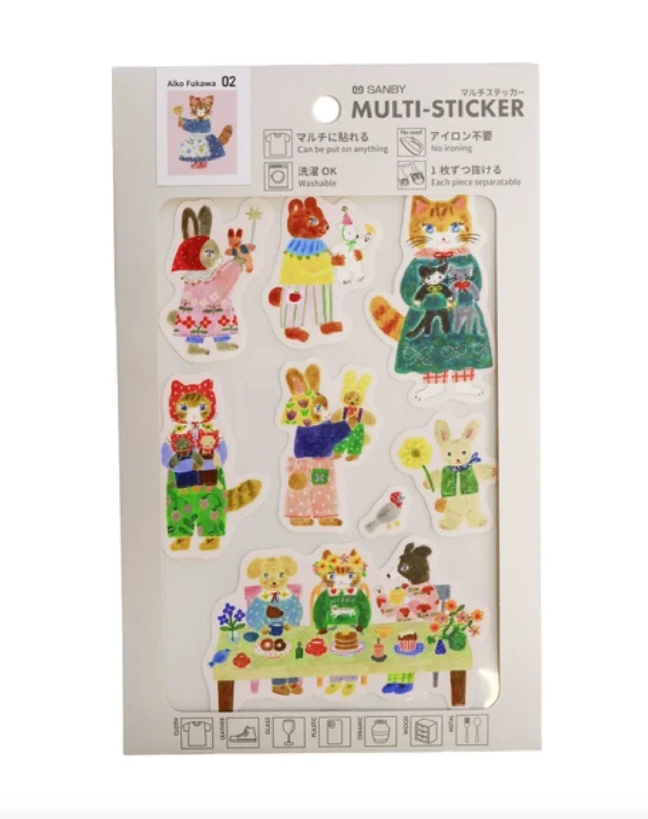 These special adhesive stickers can stick to just about anything—clothing, metal, plastic, and more. No ironing needed, so they’re perfect for materials that can’t be heated. When used on clothes or fabric, they’re washable and can handle repeated washes. Each design can be peeled off the sheet with its backing, ready to enjoy as a standalone sticker. Have fun creating your own favorite items with multi-stickers!