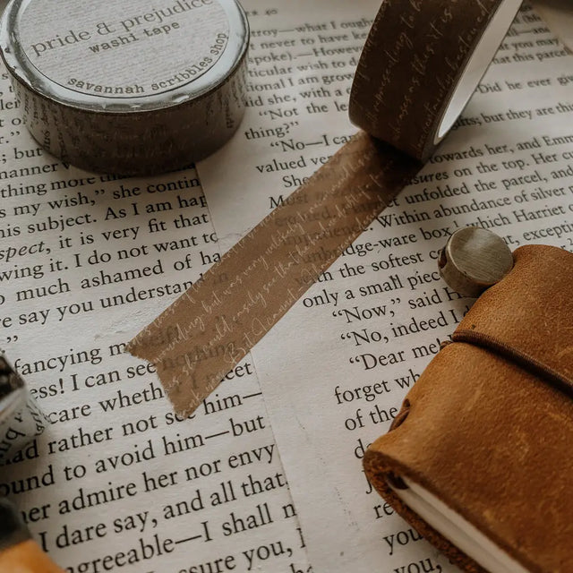 Washi tape inspired by Pride &amp; Prejudice

15mm x 10m

color may vary slightly from your monitor
made in-house and handled with cozy care