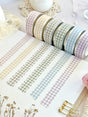 leelajournals Scalloped Plaid Washi Tape

♡ scalloped plaid die cut washi tape

♡ perfect for layering or adding a decorative touch to your journaling!

♡ 16mm wide&nbsp;- die cut washi is very delicate, careful when unraveling!

♡ all washi is 10m long

Illustrated &amp; designed by Aarti from @leelajournals. Colors may vary from screen to screen and real life to photo.&nbsp;