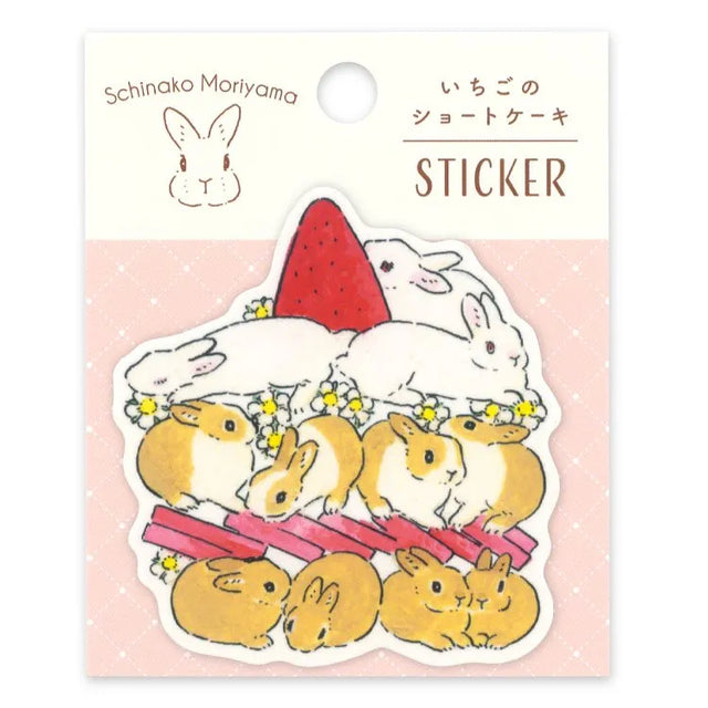 Stick it in a notebook or put it in a smartphone case!
Decorate whatever you want with this cute vinyl sticker.
Art by Schinako Moriyama

Size: Set size 70×87mm / Sticker 60×65mm
Material: PVC