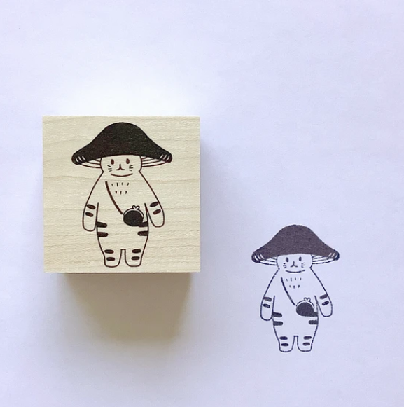 4legs Wooden Stamp - New Mushroom Cat
