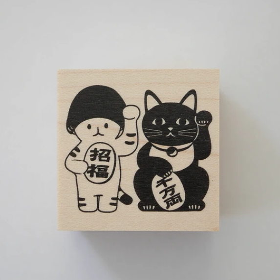 4legs Wooden Stamp - Lucky Cat