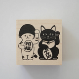 4legs Wooden Stamp - Lucky Cat