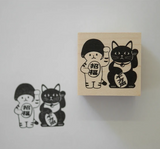 4legs Wooden Stamp - Lucky Cat
