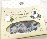Papier Platz x Moriyama Noriko Flake Sticker - Rabbit and Wildflowers