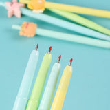 Gel-based ink, combining the permanence of oil-based ballpoint ink and the smooth glide of water-based ink, in which pigment is suspended in a water-based gel. Gel ink is thick and opaque, it shows up more clearly on dark or slick surfaces than the typical inks used in ballpoint or felt tip pens.

Gel pens are great for various types of writing and illustration. Fine-tip gel pens help you fit more writing on each page or card and make your handwriting look neater with sharper, more consistent lines. Since t