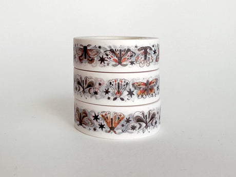 Introducing our captivating collection of washi tapes, featuring the mesmerizing Moths Washi Tape! This tape is the moth-er of all washi tapes, with its intricate and delicate moth designs that will light up your crafting projects like a flame.

15mm wide.