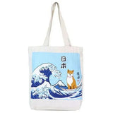Great Wave Shiba Tote Bag