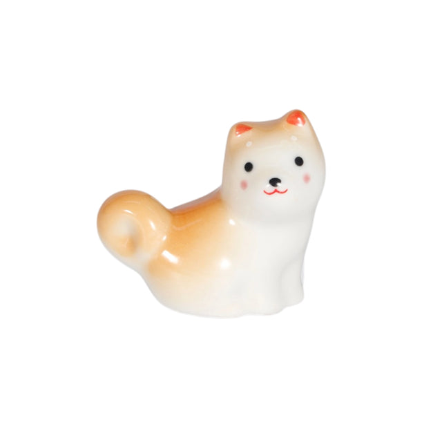 Porcelain Shiba Inu chopstick rest / pen rest.
