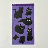 Shooley - Black Cat Vinyl Sticker Sheet

Matte vinyl sticker sheet.
Size: ~ 4 x 6 inches (10cm x 15cm), backing card 4 x 6.7 inch.
Each sticker sheet comes packaged in a sleeve with backing card.