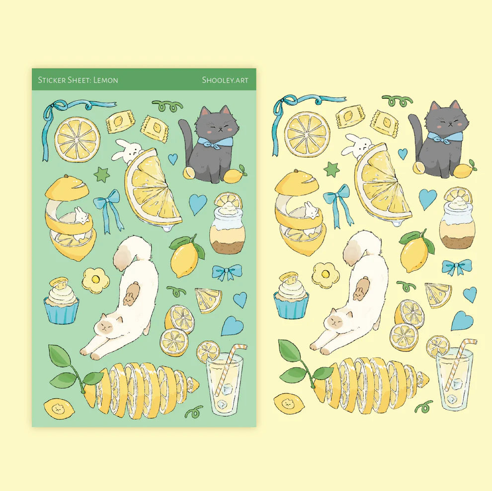 Matte vinyl sticker sheet.
Size: ~ 4 x 6 inches (10cm x 15cm), backing card 4 x 6.7 inch.
Each sticker sheet comes packaged in a sleeve with backing card.