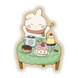 Enjoy a tea party with various sweet treats!

Dishwasher safe
Size: 2.4” x 2.7”
Soft matte vinyl
