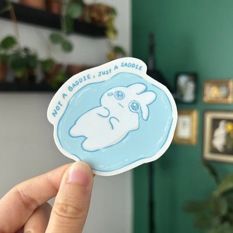 A funny sticker for the soft fragile saddies out there.

Dishwasher safe
Size: 2.4” x 2.7”
Soft matte vinyl