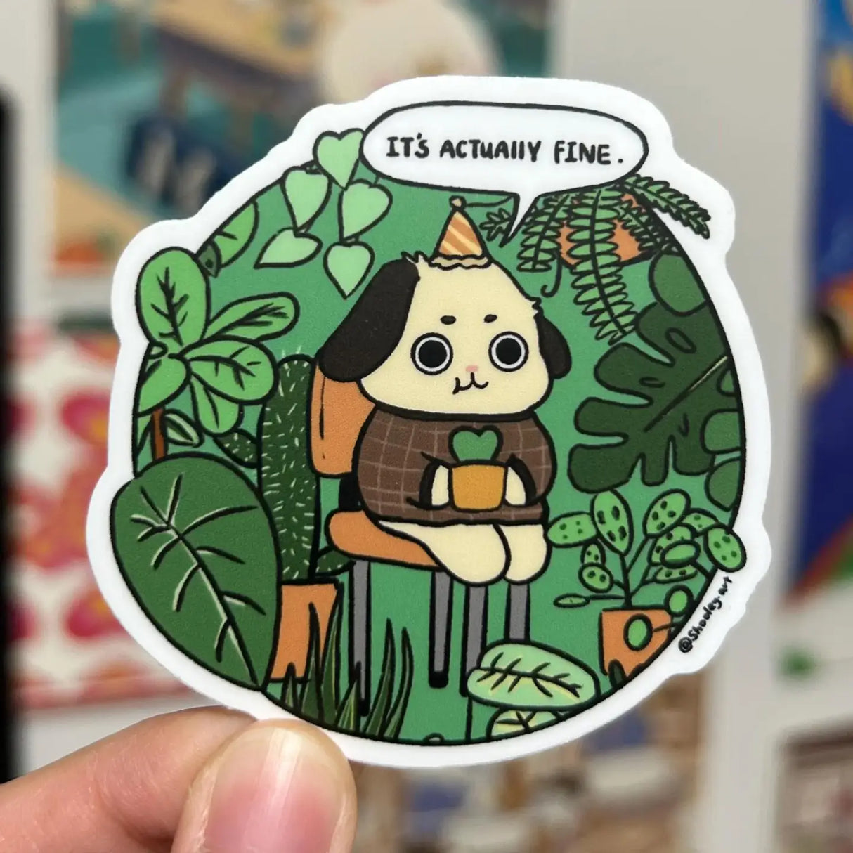 Shooley - This Is Fine Plant Vinyl Sticker