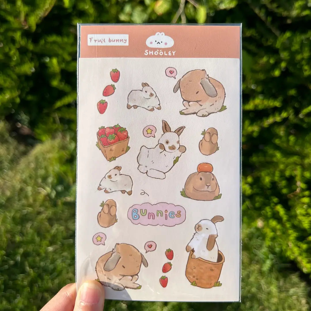 Shooley - Fruit Bunny Vinyl Sticker Sheet