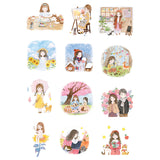 Simple Life Girl Flake Sticker (12pcs)