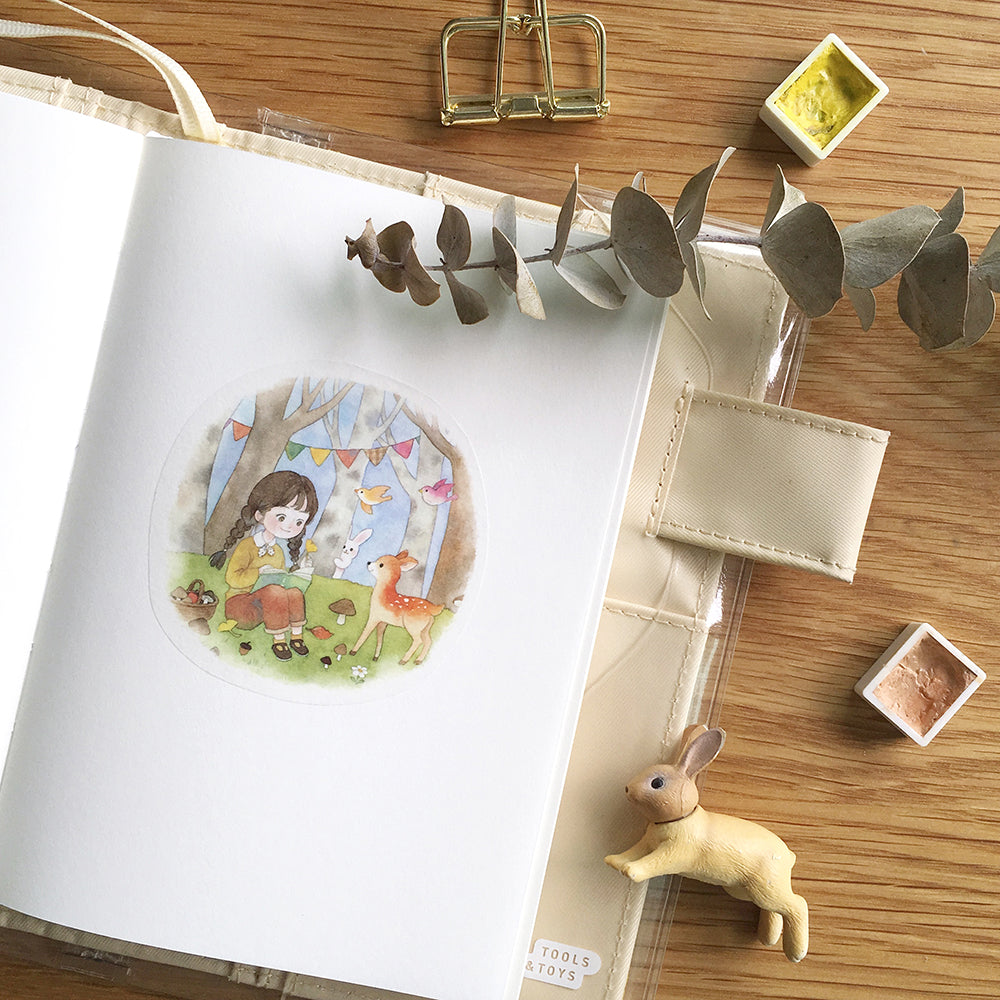 Simple Life Girl Flake Sticker (12pcs)