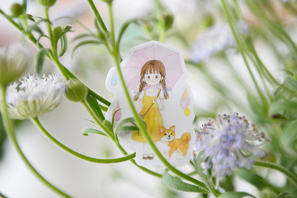 Simple Life Girl Flake Sticker (12pcs)