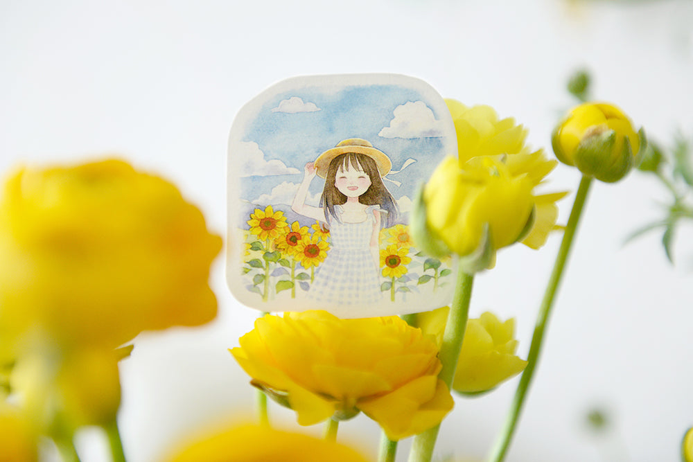 Simple Life Girl Flake Sticker (12pcs)