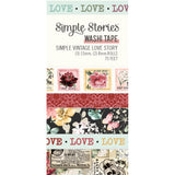 Paquete de 5 cintas washi con diseño de historia de amor vintage simple