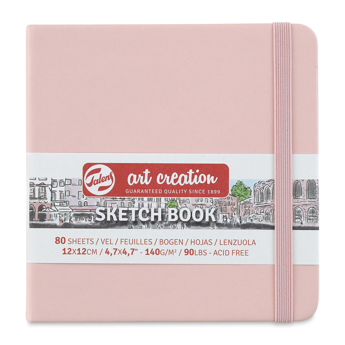 Cuaderno de bocetos 4,7" x 4,7" rosa pastel