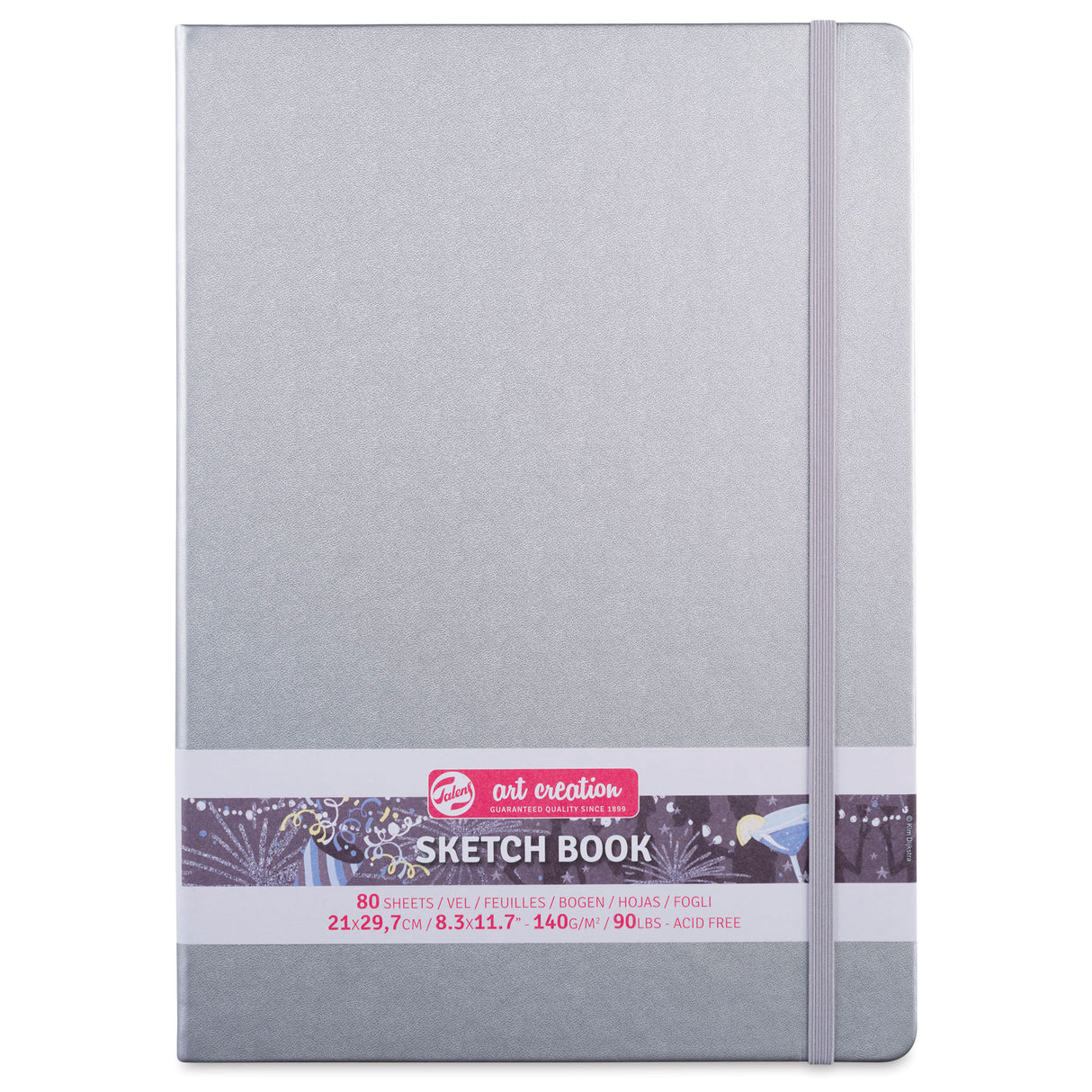 Cuaderno de bocetos de 8,3" x 11,7" en plata brillante