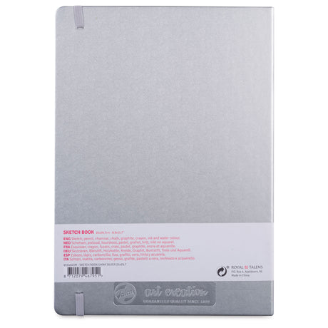 Cuaderno de bocetos de 8,3" x 11,7" en plata brillante