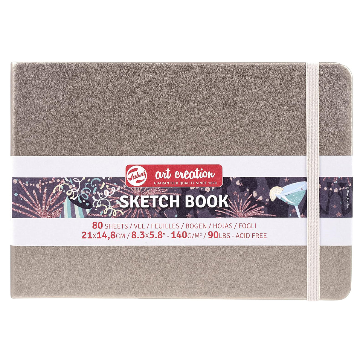 Cuaderno de bocetos 8,2" x 5,8" color champán rosado