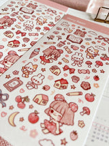 Cherry Rabbit - Sketch Doodles Sticker Sheet