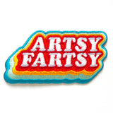 Artsy Farsty, all day every day

Embroidered patch
Iron on backing
3.5" x 1.8"
Packaged in a cellophane hanging bag
Recycled kraft paper backing card
Application instructions are included on the back side of packaging
Designed in Knoxville, TN, produced in China