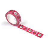 Strawberry and flower pattern washi tape.

Each roll is 15mm X 10m
Acid-free
Original Smarty Pants design
Individually shrink wrapped
Kraft label on top displays pattern of tape
White label on bottom with product information
